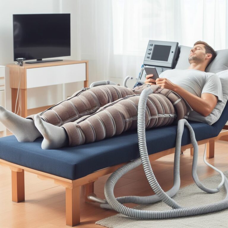 seance de pressotherapie sur les jambes