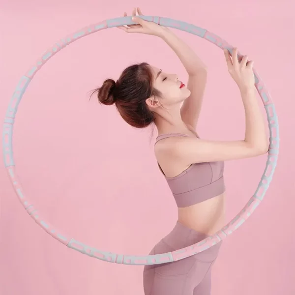 Cerceau lesté pour la perte de poids, boucle de fitness, cercle de yoga, exercice de taille, cerceau de sport amincissant, massage de musculation, forme de gymnastique, taille fine – Image 2