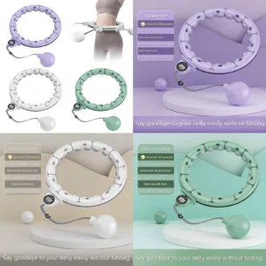 Cerceau de fitness intelligent pour adultes et débutants, cercle d'exercice lesté avec balle et compteur, idéal pour le massage