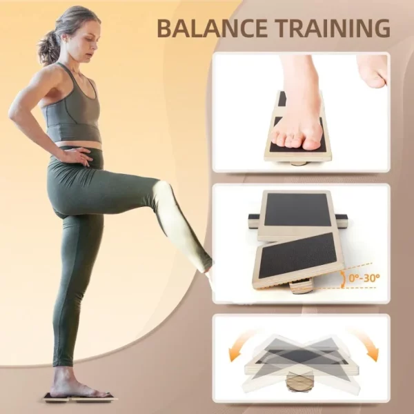 Planche d'équilibre pour jambe unique, renforcement des pieds, planche oscillante coordonnante pour entorse, rinçage, exercices de Piling.org, posture – Image 4