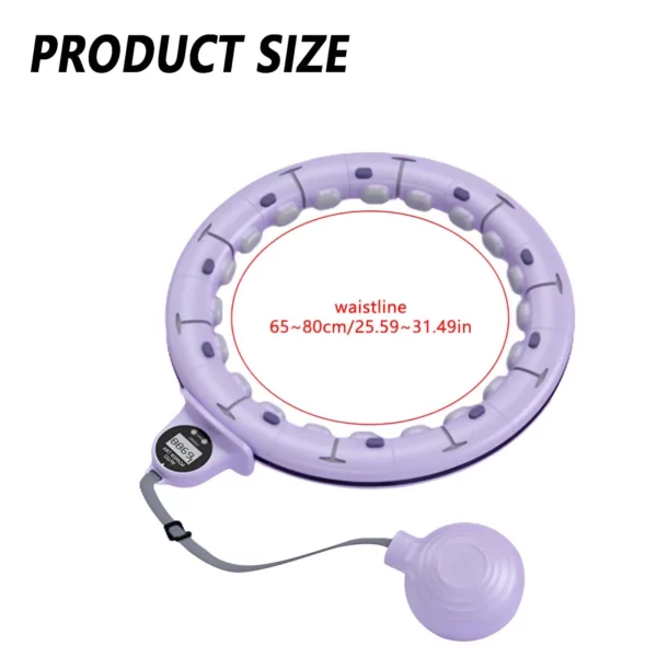 Cerceau de fitness intelligent pour adultes et débutants, cercle d'exercice lesté avec balle et compteur, idéal pour le massage – Image 5