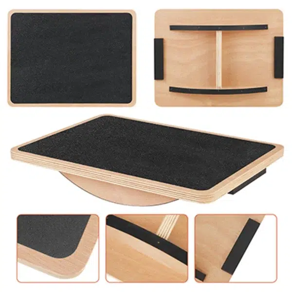 Planche d'équilibre en bois pour enfants, exercice de yoga, entraînement des fesses, équilibreur, exercice des organes génitaux, fitness pour adultes – Image 2