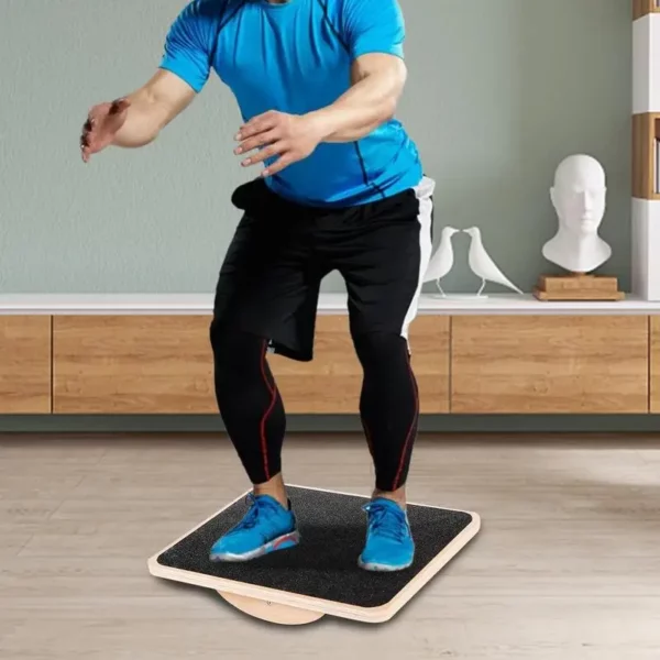 Planche d'équilibre en bois professionnelle, planche à bascule d'équilibrage, niveau d'entraînement, exercice d'équilibre, équipement de fitness, sous le bureau – Image 4