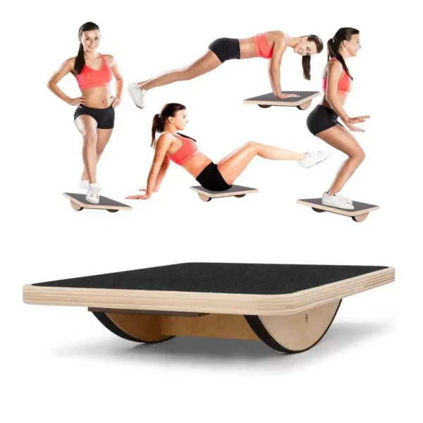 Planche d'équilibre en bois professionnelle, planche à bascule d'équilibrage, niveau d'entraînement, exercice d'équilibre, équipement de fitness, sous le bureau – Image 3