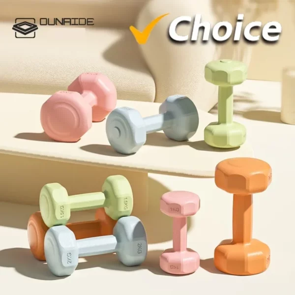 Petit ensemble d'haltères de fitness pour hommes et femmes, Kettlebell, équipement domestique, bras, muscle, yoga, enfants, école primaire, 1kg – Image 2
